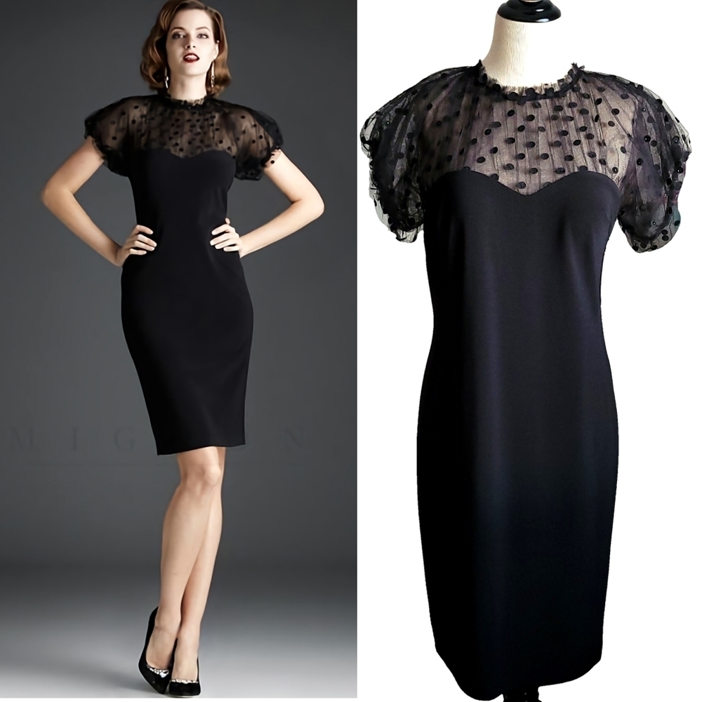 MIGNON black cocktail sheath dress vintage - Picture 12 of 12